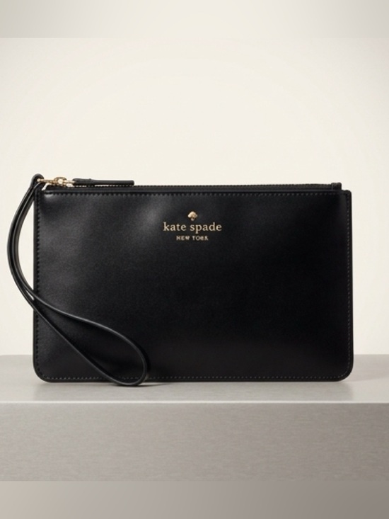 kate spade Handbags - ♠️ NWT ** Kate Spade Black Eli Wristlet – Sleek Black Leather Essential ✨7.75”L